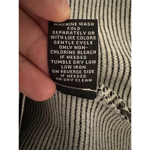 Premise Black White Striped Pencil Skirt Women's Size M Cotton Blend Workwear - Picture 10 of 12